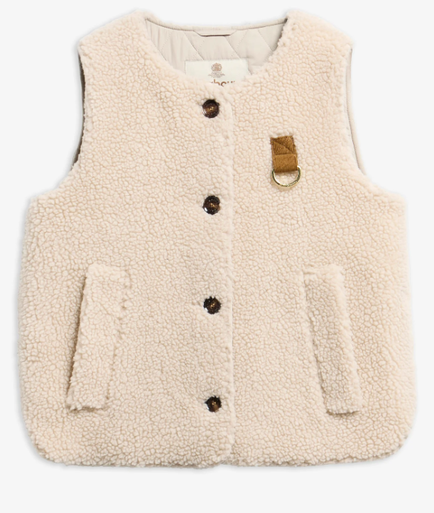 Barbour Bowes Fleece Gilet Ecru
