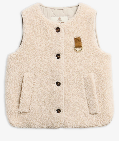 Barbour Bowes Fleece Gilet Ecru