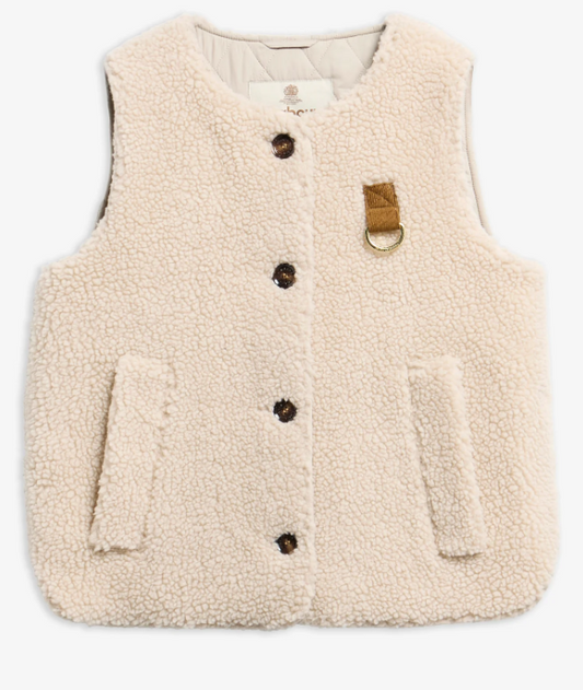 Barbour Bowes Fleece Gilet Ecru