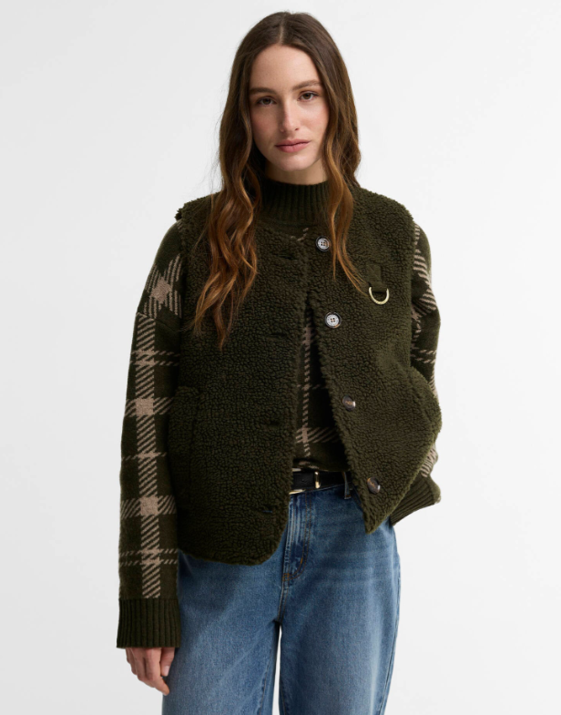 Barbour Bowes Fleece Gilet Olive