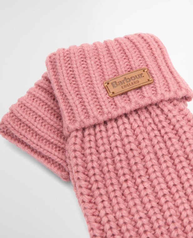 Barbour Saltburn Knitted Gloves Dusty Pink