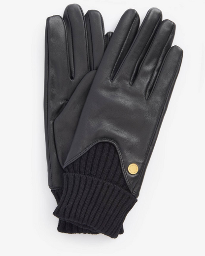 Barbour Deanna Leather Gloves Classic Black