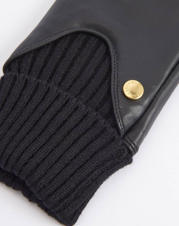 Barbour Deanna Leather Gloves Classic Black