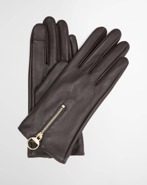 Barbour Arlene Leather Gloves Brown / Muted