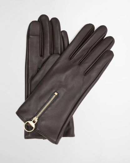 Barbour Arlene Leather Gloves Brown / Muted