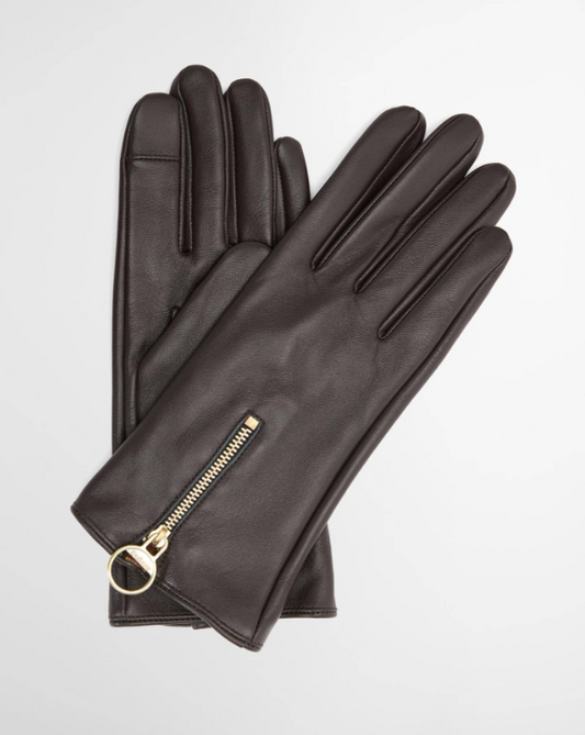 Barbour Arlene Leather Gloves Brown / Muted