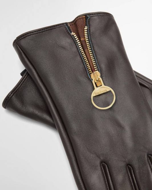 Barbour Arlene Leather Gloves Brown / Muted
