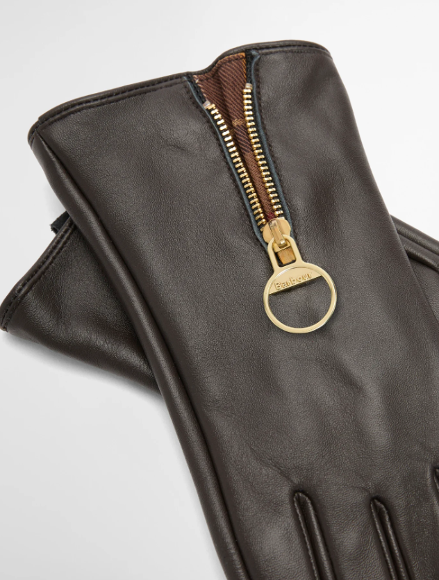 Barbour Arlene Leather Gloves Brown / Muted