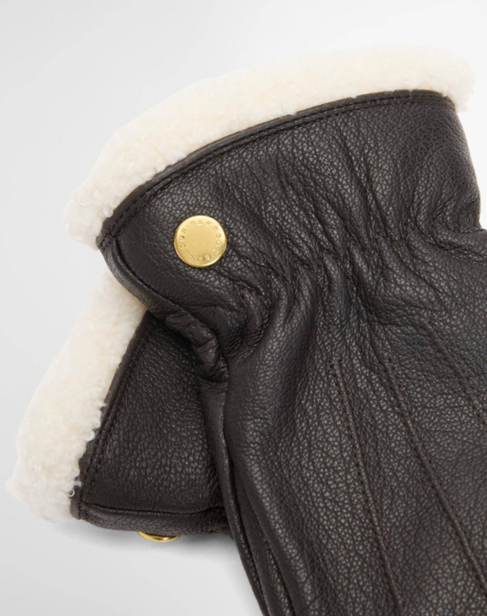 Barbour Bainford Leather Gloves Brown