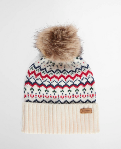 Barbour Holly Beanie & Gloves Gift Set Antique White