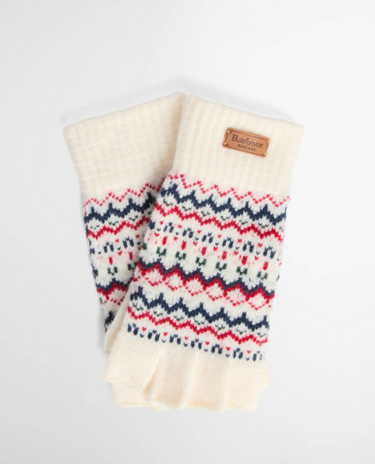 Barbour Holly Beanie & Gloves Gift Set Antique White