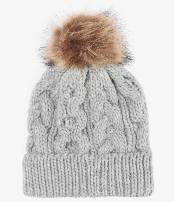 Barbour Penshaw Cable Beanie Grey