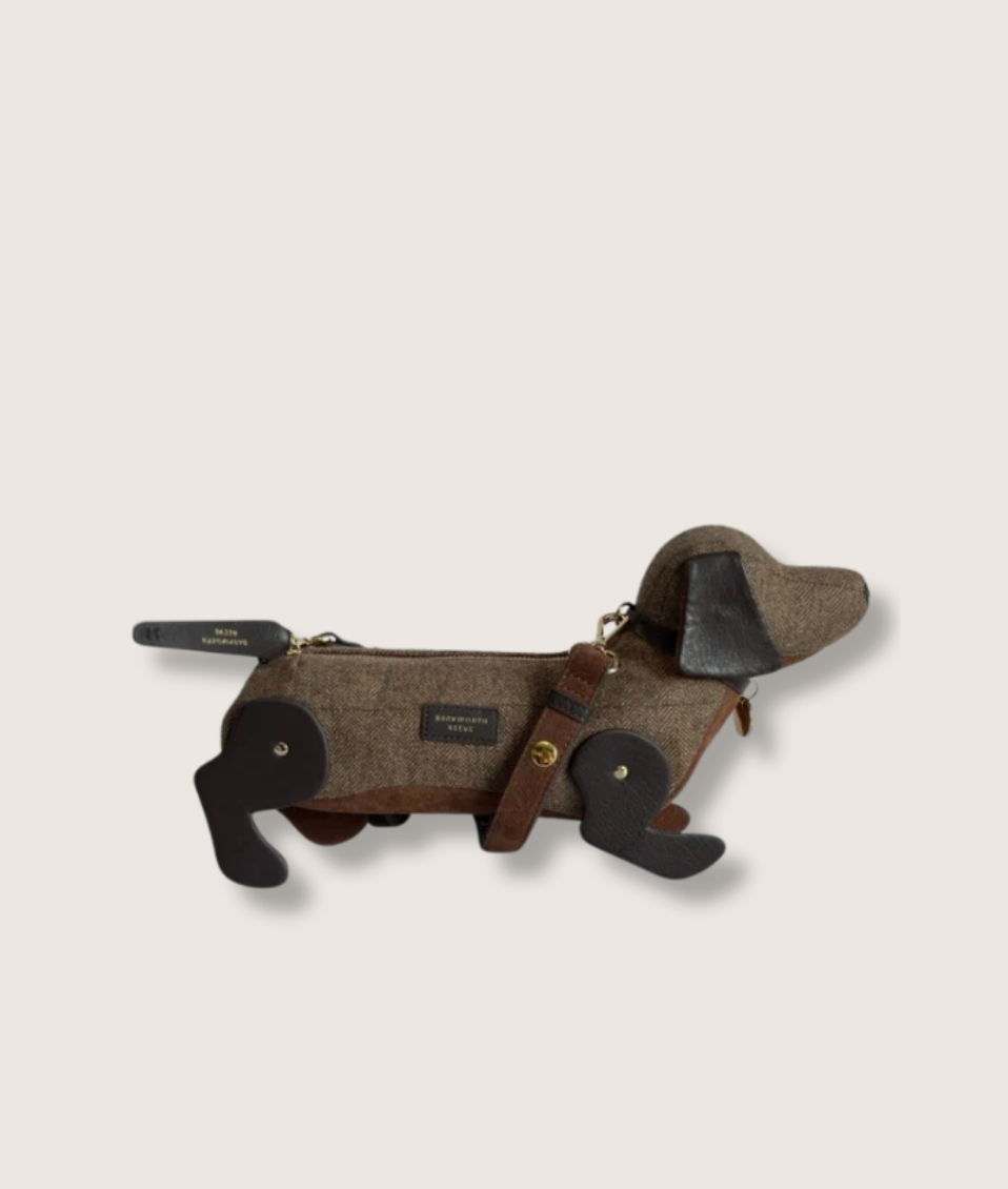 Barkworth Reeve Hugo Sausage Dog Bag Herringbone Tweed