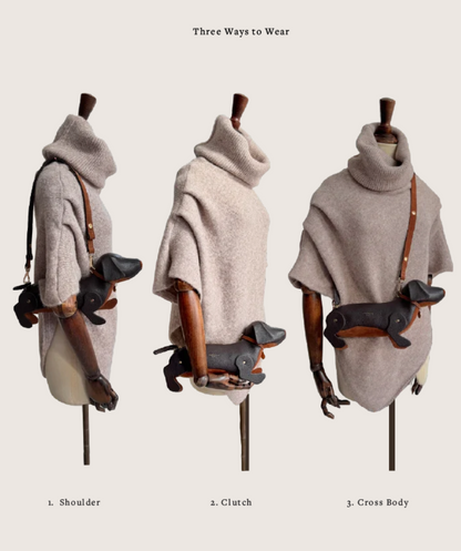 Barkworth Reeve Hugo Sausage Dog Bag Herringbone Tweed