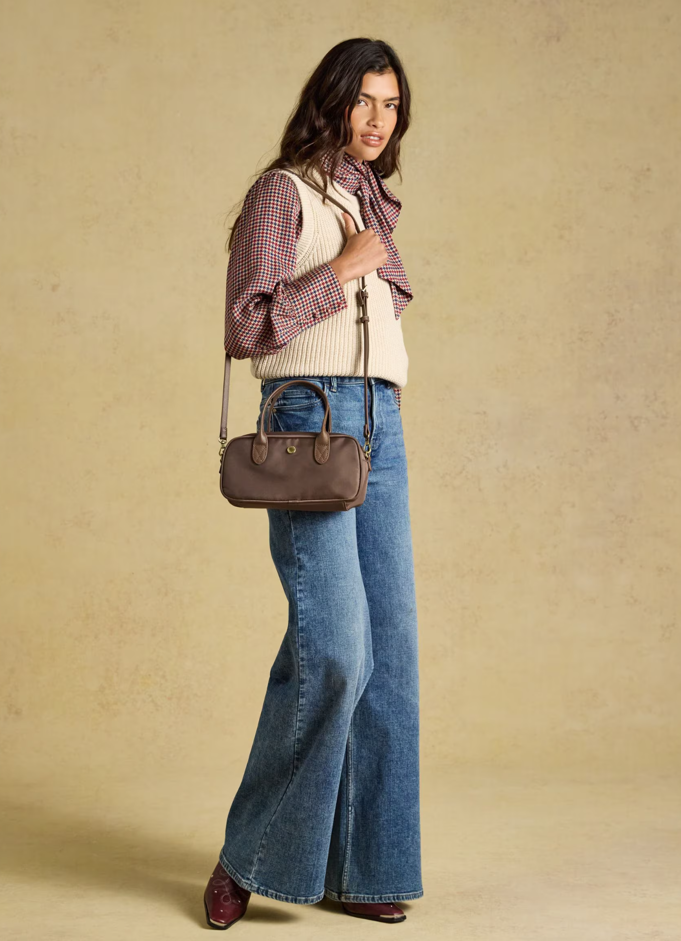 Joules Edie East West Zip Crossbody Bag Mocha