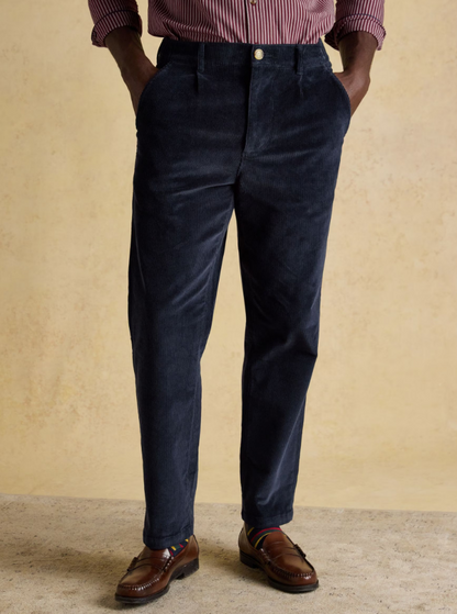 Joules Relaxed Fit Cotton-Rich Cord Trousers Navy