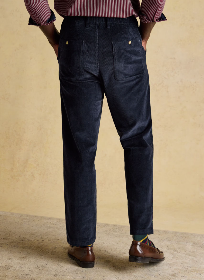 Joules Relaxed Fit Cotton-Rich Cord Trousers Navy