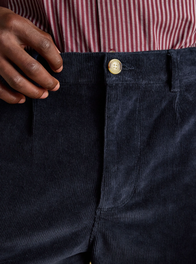 Joules Relaxed Fit Cotton-Rich Cord Trousers Navy