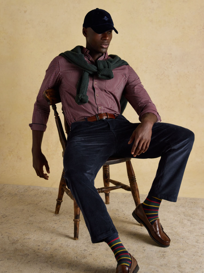 Joules Relaxed Fit Cotton-Rich Cord Trousers Navy