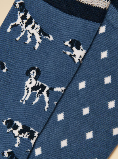 Joules Kingsbury Blue Dog 2 Pack Socks