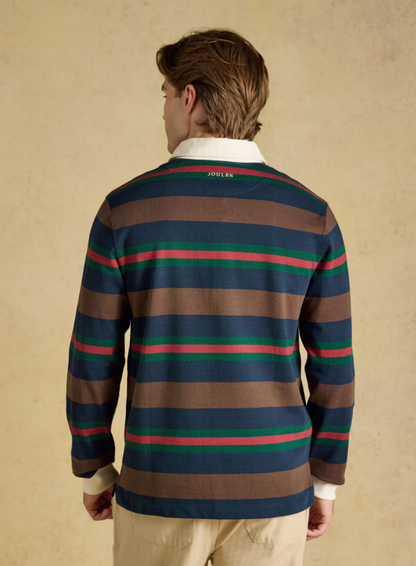 Joules Rugby Shirt Long Sleeve Striped Multi Colour
