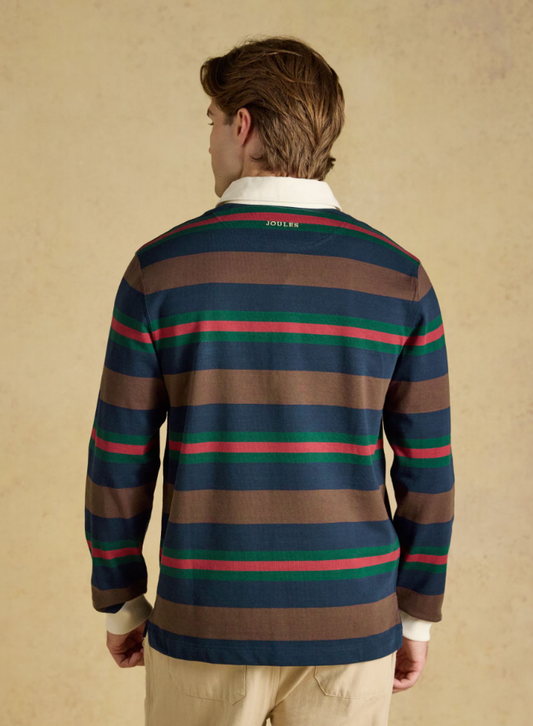 Joules Rugby Shirt Long Sleeve Striped Multi Colour