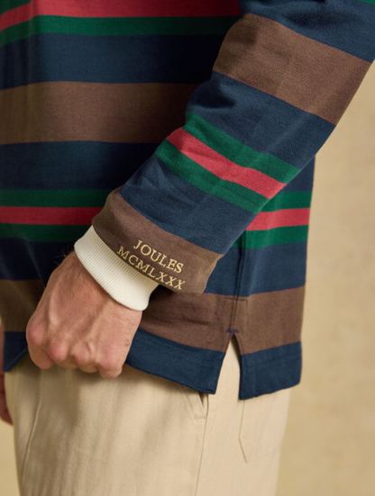Joules Rugby Shirt Long Sleeve Striped Multi Colour