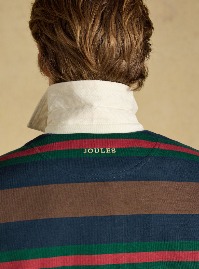 Joules Rugby Shirt Long Sleeve Striped Multi Colour