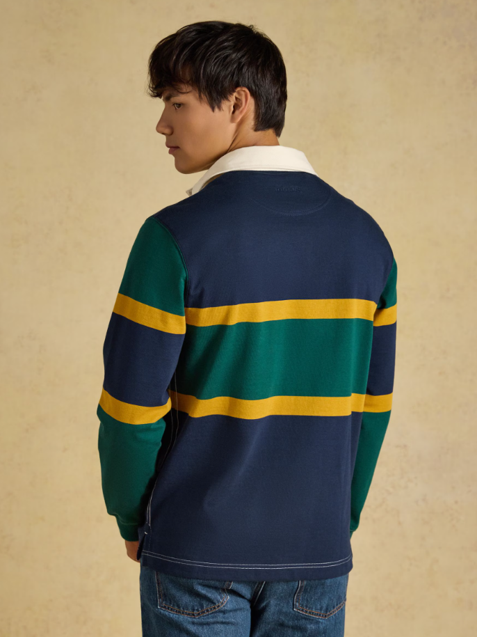 Joules Embellished Rugby Shirt Green / Navy