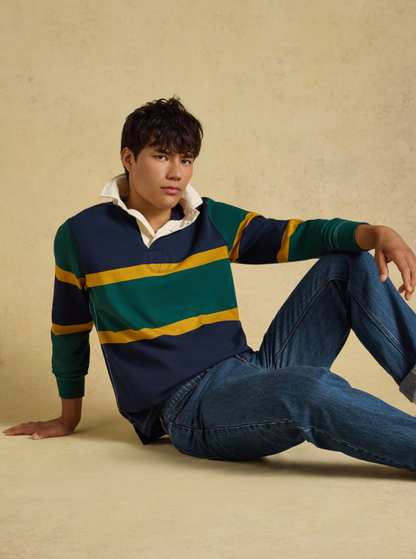 Joules Embellished Rugby Shirt Green / Navy