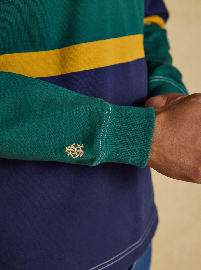 Joules Embellished Rugby Shirt Green / Navy