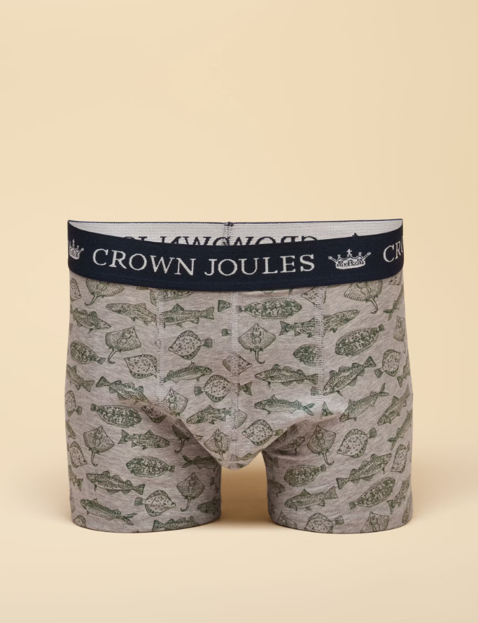 Joules Crown Joules Oh My Cod Themed Boxer Shorts - 2 Pack