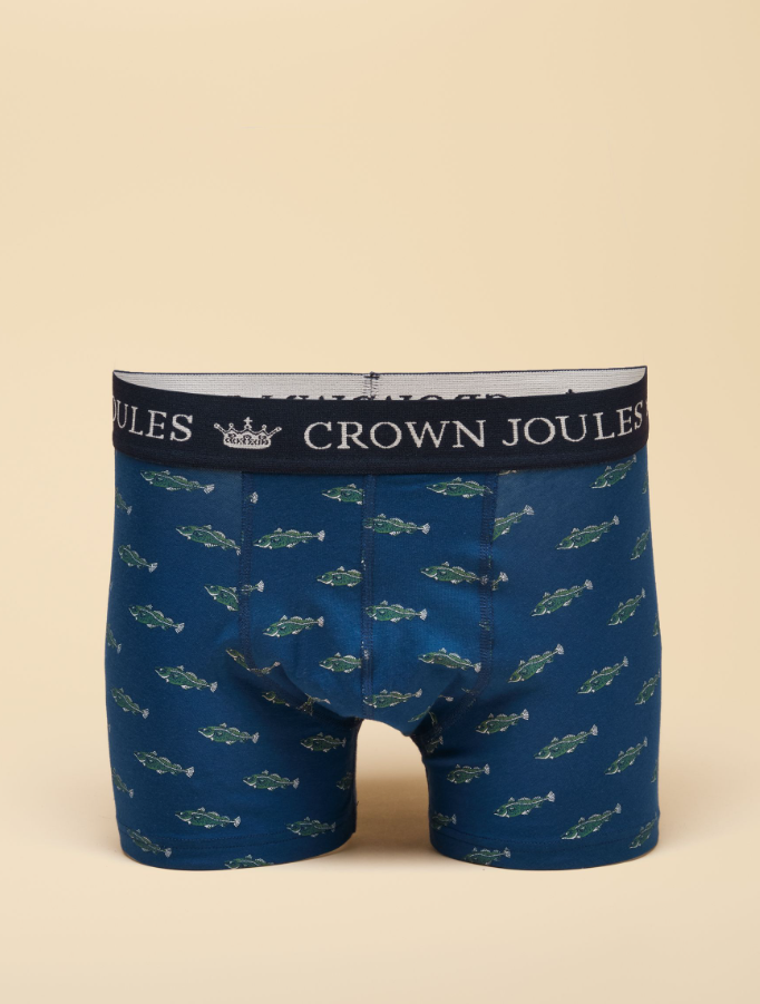 Joules Crown Joules Oh My Cod Themed Boxer Shorts - 2 Pack