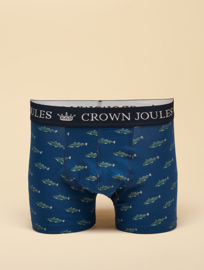 Joules Crown Joules Oh My Cod Themed Boxer Shorts - 2 Pack