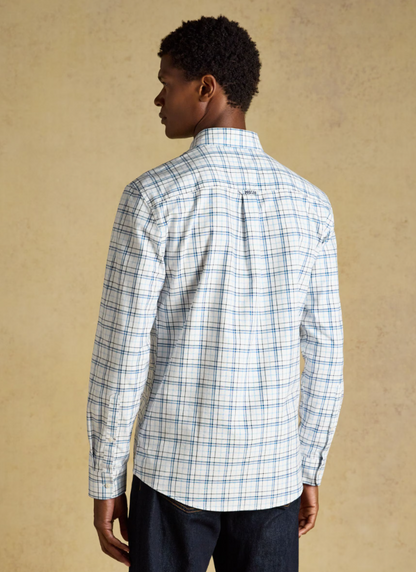 Joules Oxford Check Classic Fit Cotton Oxford Shirt White & Blue