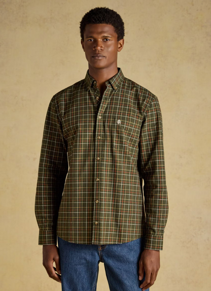 Joules Oxford Check Classic Fit Cotton Oxford Green Checked