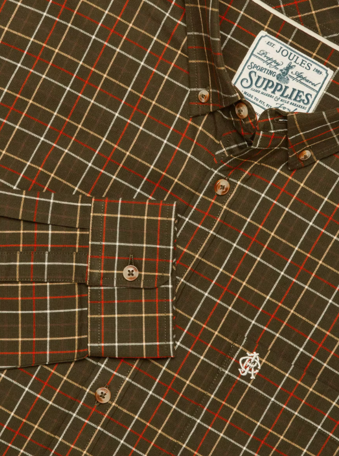 Joules Oxford Check Classic Fit Cotton Oxford Green Checked