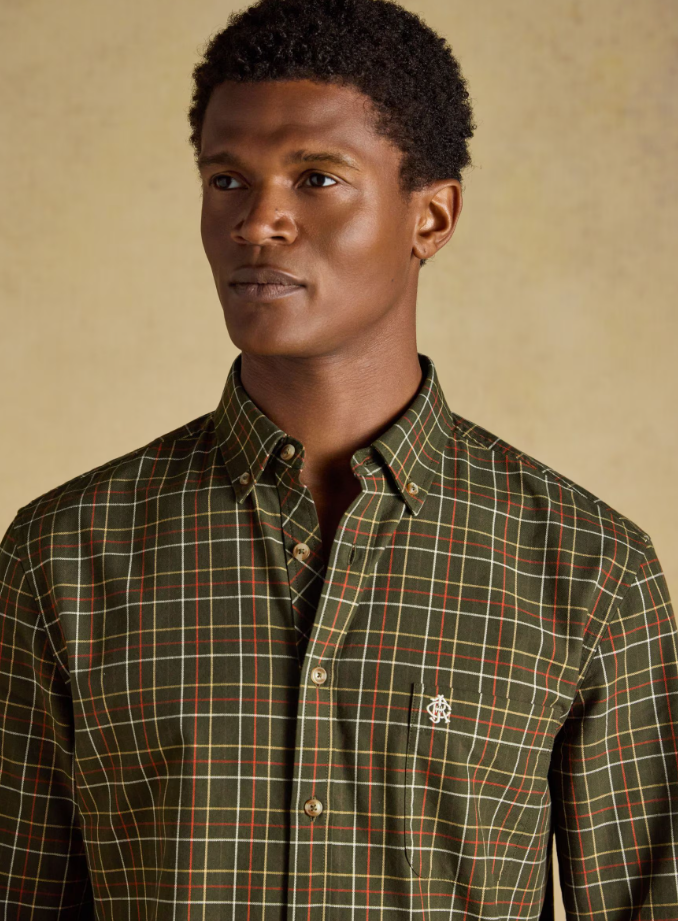 Joules Oxford Check Classic Fit Cotton Oxford Green Checked
