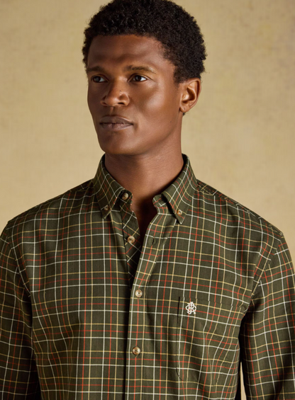 Joules Oxford Check Classic Fit Cotton Oxford Green Checked