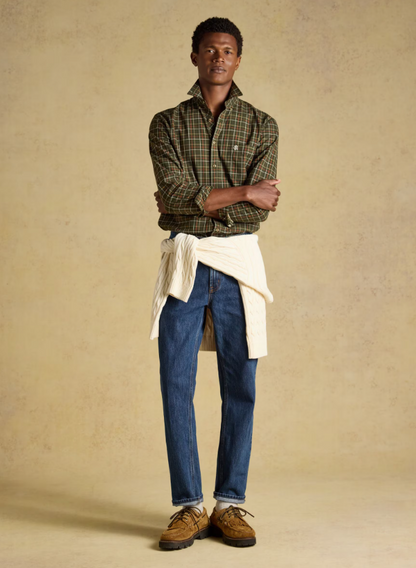 Joules Oxford Check Classic Fit Cotton Oxford Green Checked