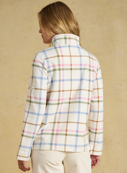 Joules Saunton Madden Check Cotton Sweatshirt Cream