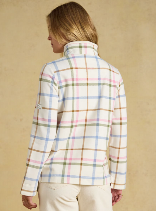 Joules Saunton Madden Check Cotton Sweatshirt Cream