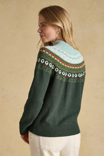 Joules Landscape Pattern Knitted Jumper Green