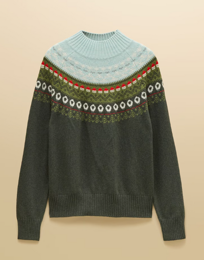 Joules Landscape Pattern Knitted Jumper Green