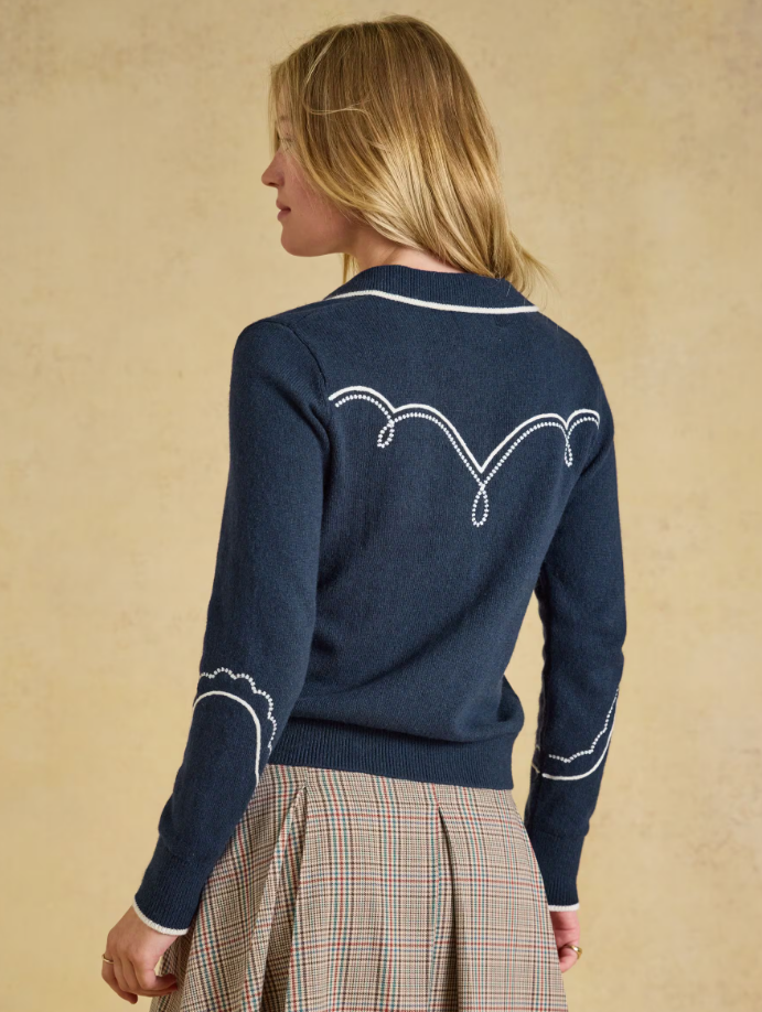 Joules Western Embroidered Jumper Navy
