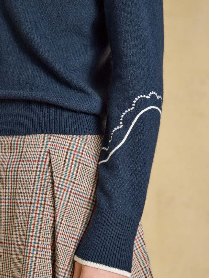 Joules Western Embroidered Jumper Navy