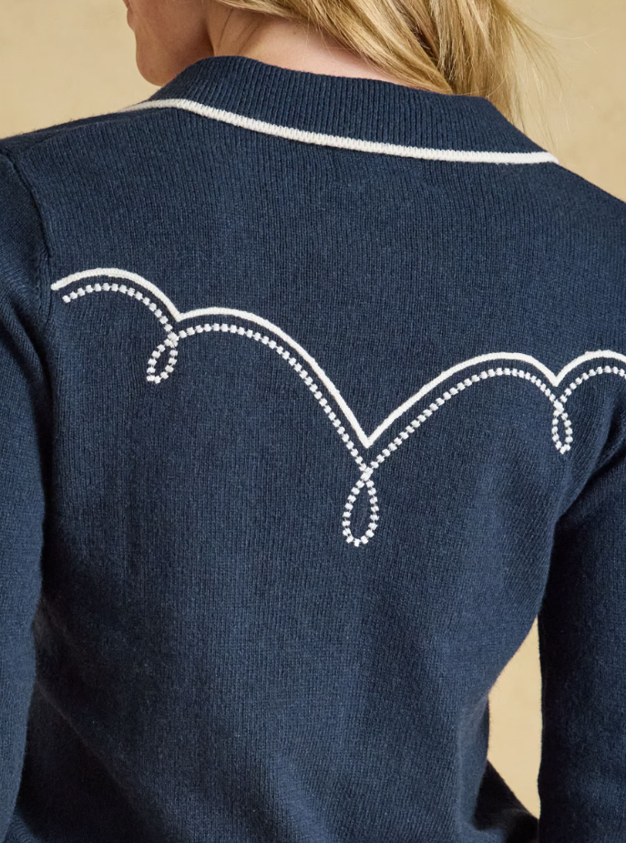 Joules Western Embroidered Jumper Navy