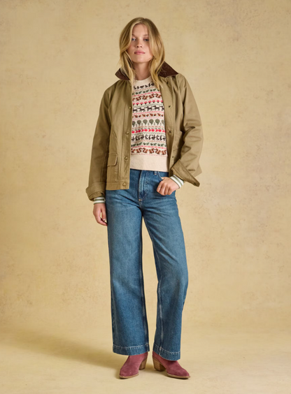 Joules Orchard Pattern Crew Neck Knitted Vest Oatmeal