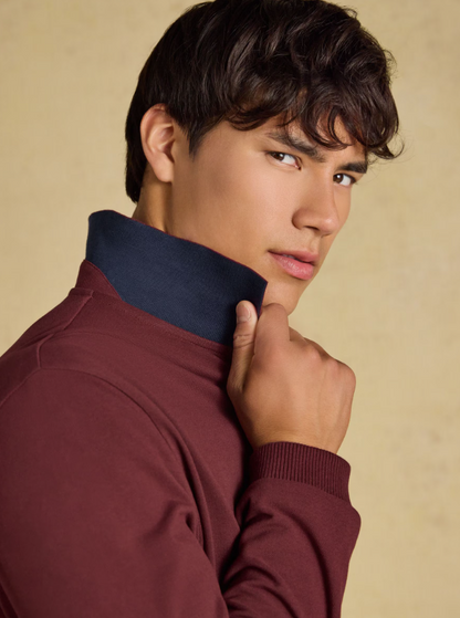 Joules Woody Long Sleeved Polo Shirt Port