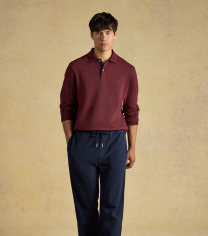 Joules Woody Long Sleeved Polo Shirt Port